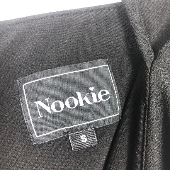 Nookie Athena Off Shoulder Black Midi Dress Size Small NON1722 Cocktail Chic - Picture 5 of 14